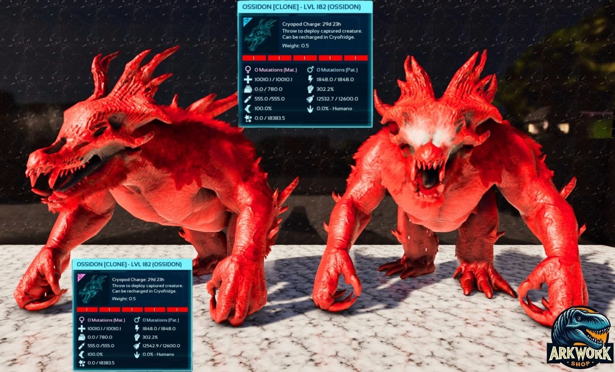 🦖ARK Survival Ascended Ossidon Solid Colors Clone PVE PS5/XBOX/PC