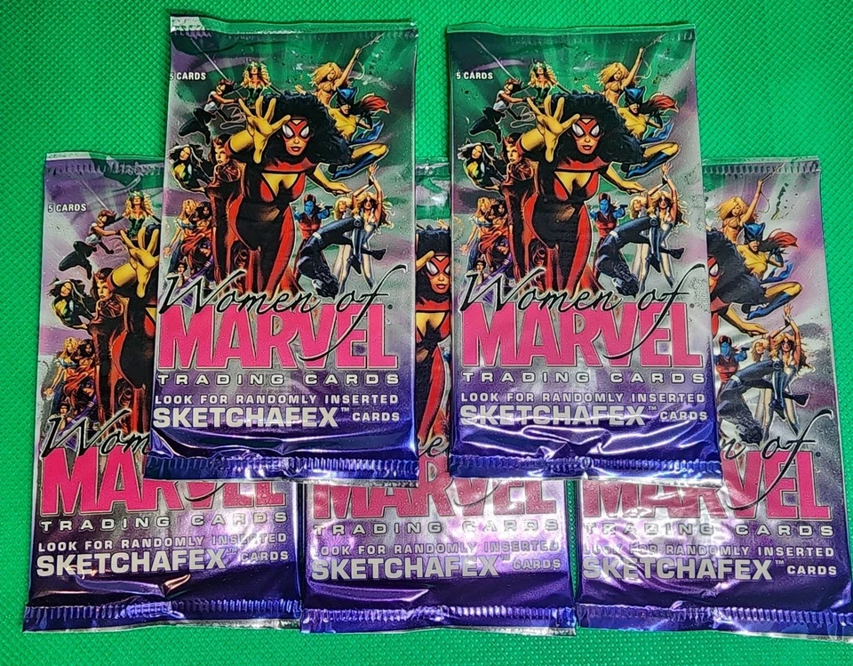 Rittenhouse Women Of Marvel 2008 - 5 paquetes sellados de tarjetas coleccionables sin abrir Foto 4 de 4
