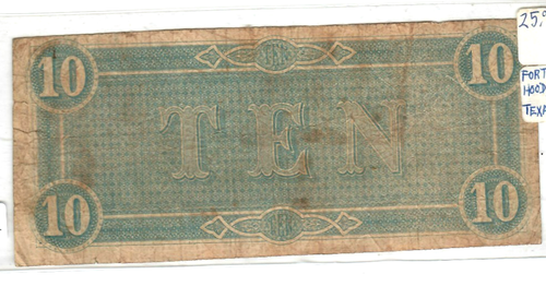 $10 "CONFEDERATE" (BLUEBACK) "1800'S" $10 RARE "BLUEBACK" $10 "CONFEDERATE" - Picture 3 of 3
