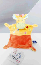 Doudou Plat Girafe/Vache Jaune Orange Vert Bleu Triangles Mots D'enfants Leclerc