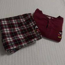 Disney Store Mens Mickey Mouse 2 Piece Pajama Set XL 100 COTTON VINTAGE Y2K