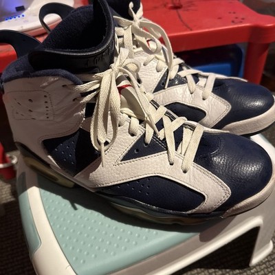 Air Jordan 6 Retro 2012 Olympic Size 10  Navy White Red Used