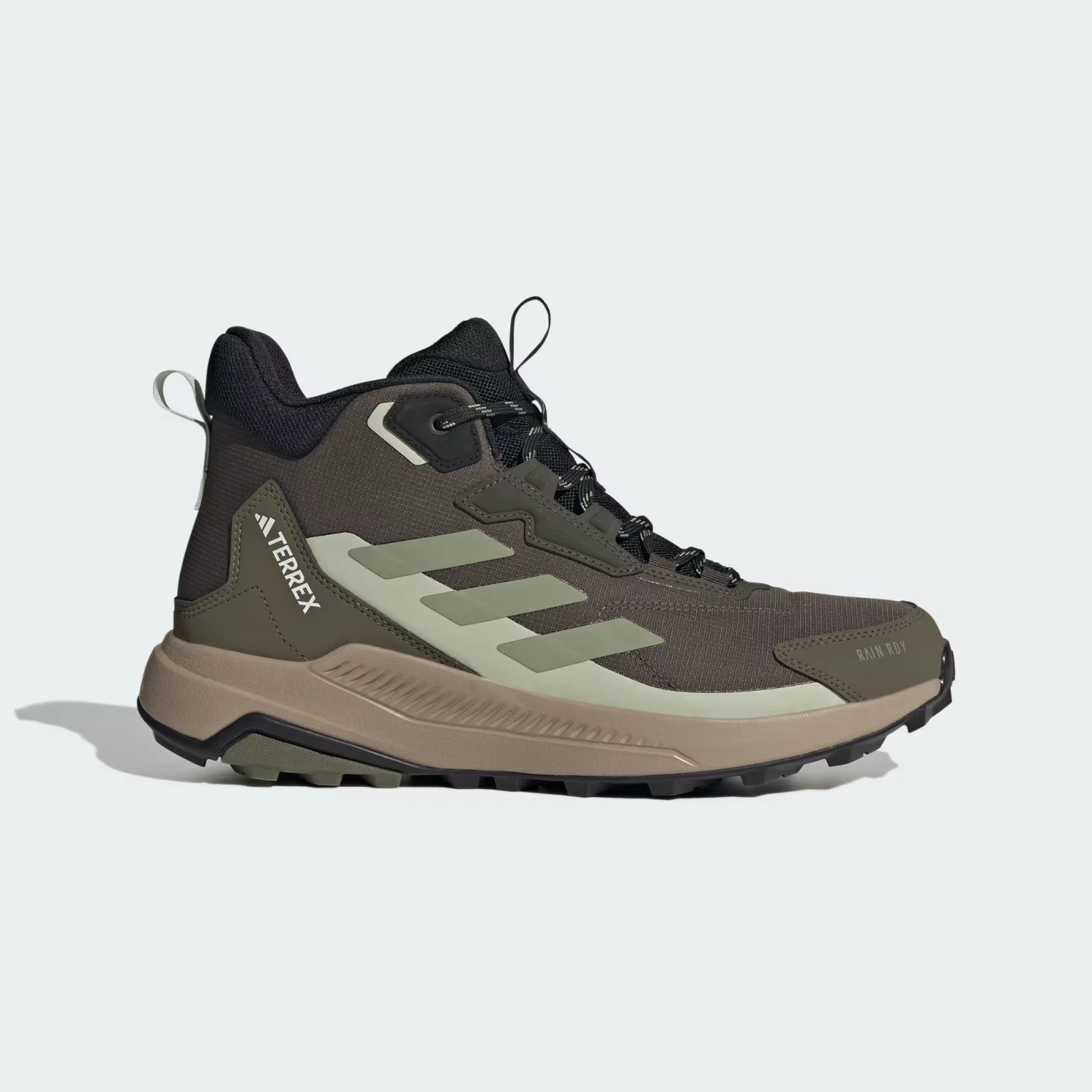 adidas Terrex Anylander Mid Rain.Rdy Hiking Shoes in Green and Brown All Sizes