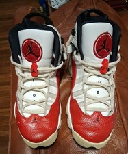 Nike Air Jordan 6 Rings Red/White Basketball Shoes Youth 7Y Sneakers 323419-120