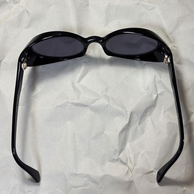 CHANEL Vintage 05976 Sunglasses Oval Black Gold Coco Mark Logo