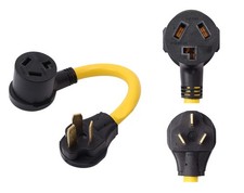 NEMA 10-50P to 10-30R Dryer Power Cord Adapter, 30 Amp, 120V/240V, 3 Prong