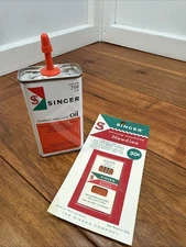 Singer Sewing Machine Oil Mini Oil Can Vintage 4 oz. & Needles