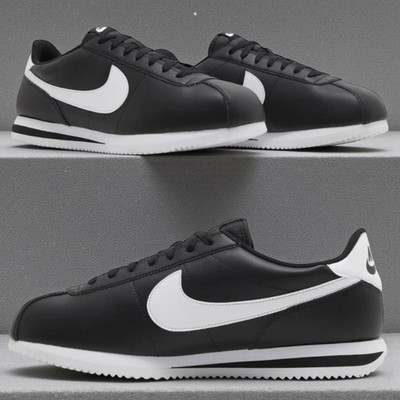 Nike Cortez Basic Black White Leather Men's Size 9/Fits Women 10.5