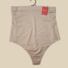 SPANX High-Waist Thong Women Plus Size 2X Nude Shapewear Tummy Control Slim NEW