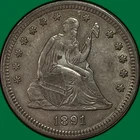 1891 Seated Liberty Quarter Almost Uncirculated AU Coin #39256