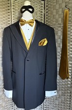 Vintage After Six Tuxedo Jacket Ties  Shirt 60s 70s Wedding Prom Halloween 42R