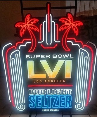 Super Bowl LVI 56 Bud Light Seltzer LA RAMS LED Neon Sign 5 COLORS