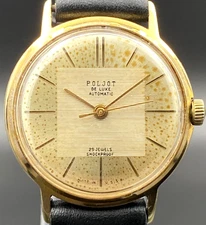 🚩 POLJOT De Luxe 29J Automatic USSR 1MChZ 1960s Tropical Dial Vintage Watch
