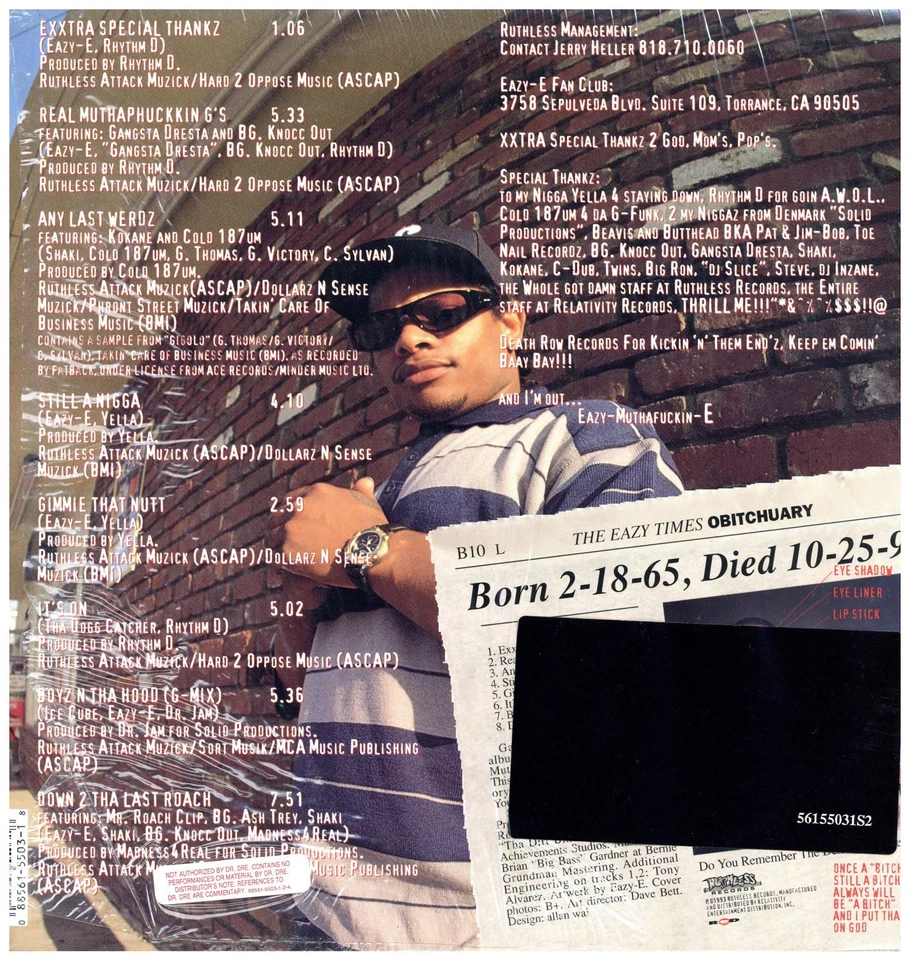 Eazy-E - It's On (Dr. Dre) 187um Killa '93 EP US ORG!NM-/EX+ W/S - Image 2 of 4