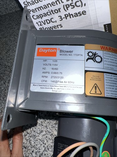 Centrifugal Blower Motor Dayton 1TDP7 #2 - Picture 5 of 24