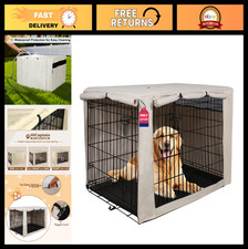 Durable Dog Crate Cover 48" L x 30" W x 33" H - Breathable Mesh, Waterproof, UV-