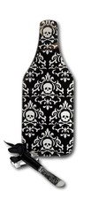 Skulls Glass Cutting Board with Spreader Knife Set