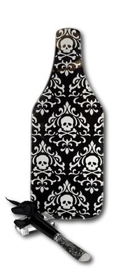 Skulls Glass Cutting Board with Spreader Knife Set