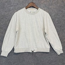 Varley Arleta Pullover Sweatshirt Womens Small Ribbed Relaxed Cozy Crewneck Gray