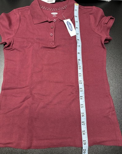 Girl’s School Uniform Maroon Old Navy Medium 8 Stretch Polo Collared (2pcs) - Picture 6 of 9