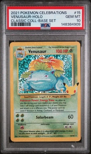 Pokemon 2021 Celebrations Venusaur Holo PSA 10 Gem Mt Classic Coll Base Set #15