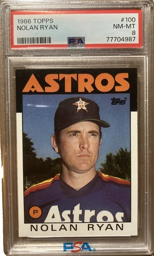 🔥 1986 TOPPS #100 NOLAN RYAN PSA 8 🔥