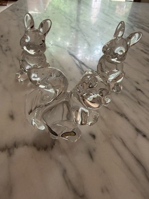 Bohemia Czech Republic Lead Crystal Rabbits Squirrel