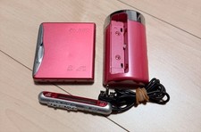 SHARP Portable MD Player MD-DS55-P Pink MiniDisc With Charger Working Condition