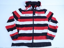 Jersey Rugby FC Kukri Striped Full Zip Hoodie Mens Large Red