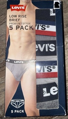 Levi's ~ 5 Pair Men's Low Rise Briefs Cotton Contour Pouch (B) ~ XL (40-42)