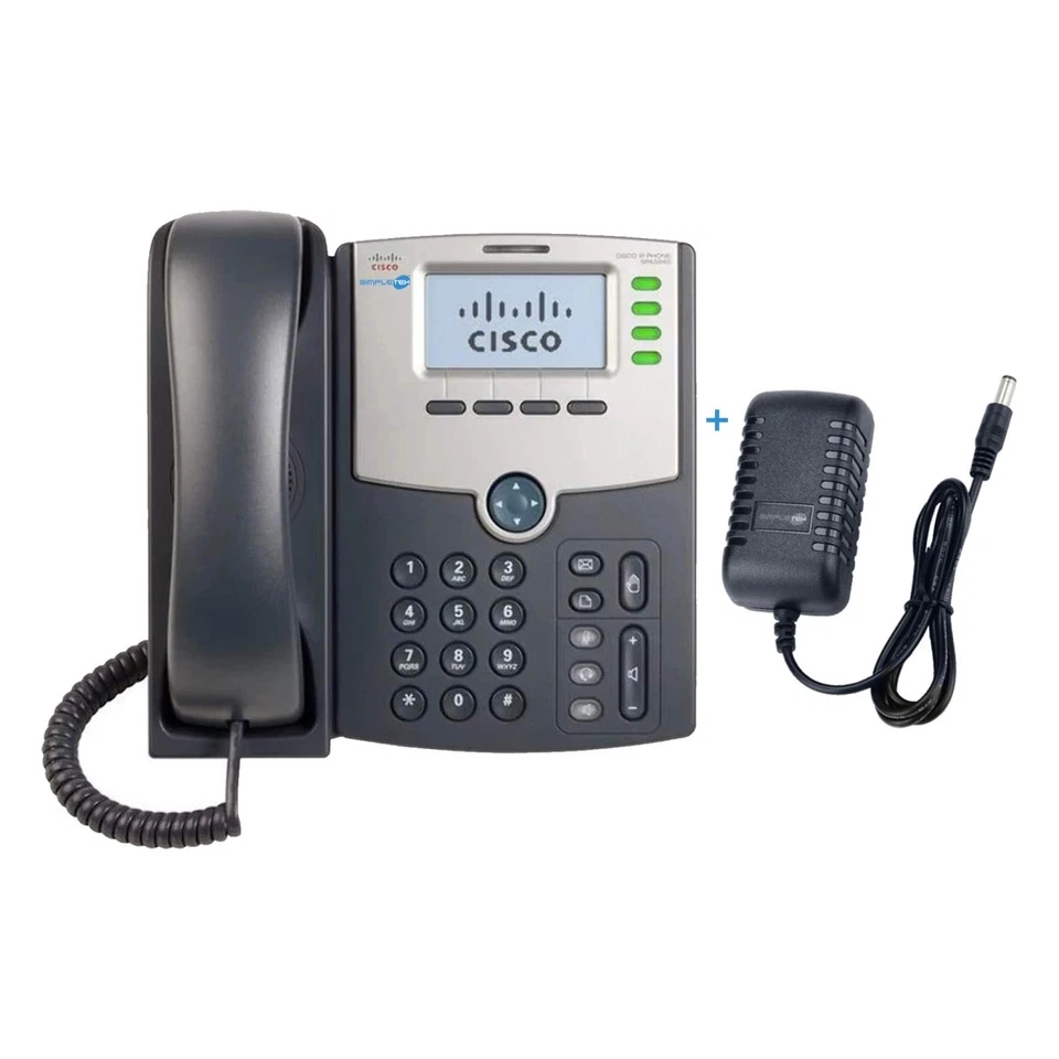 Cisco SPA504G Téléphone VoIP 4 Lignes Wi-Fi LCD 128x64 Noir Ethernet RJ-45 - Photo 1/4