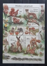CZECH REPUBLIC 2024 FAUNA Animals and their Youngsters SQUIRREL FOX - S/S MNH