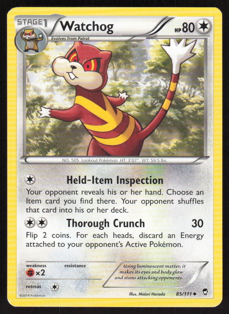 Pokemon Watchog Uncommon 85/111 XY - Furious Fists LP