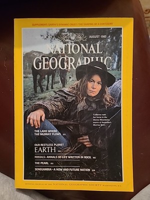 National Geographic August 1985 Map Earths Crust . Fossils Pearls Senegambia