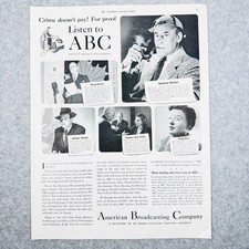 1947 ABC Radio Station American Broadcasting Company Vintage Print Ad