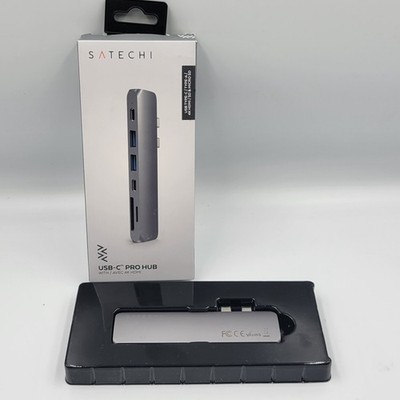Satechi Dual USB Type-C Pro Hub HDMI 4K for Select MacBook Pro Air Space Gray