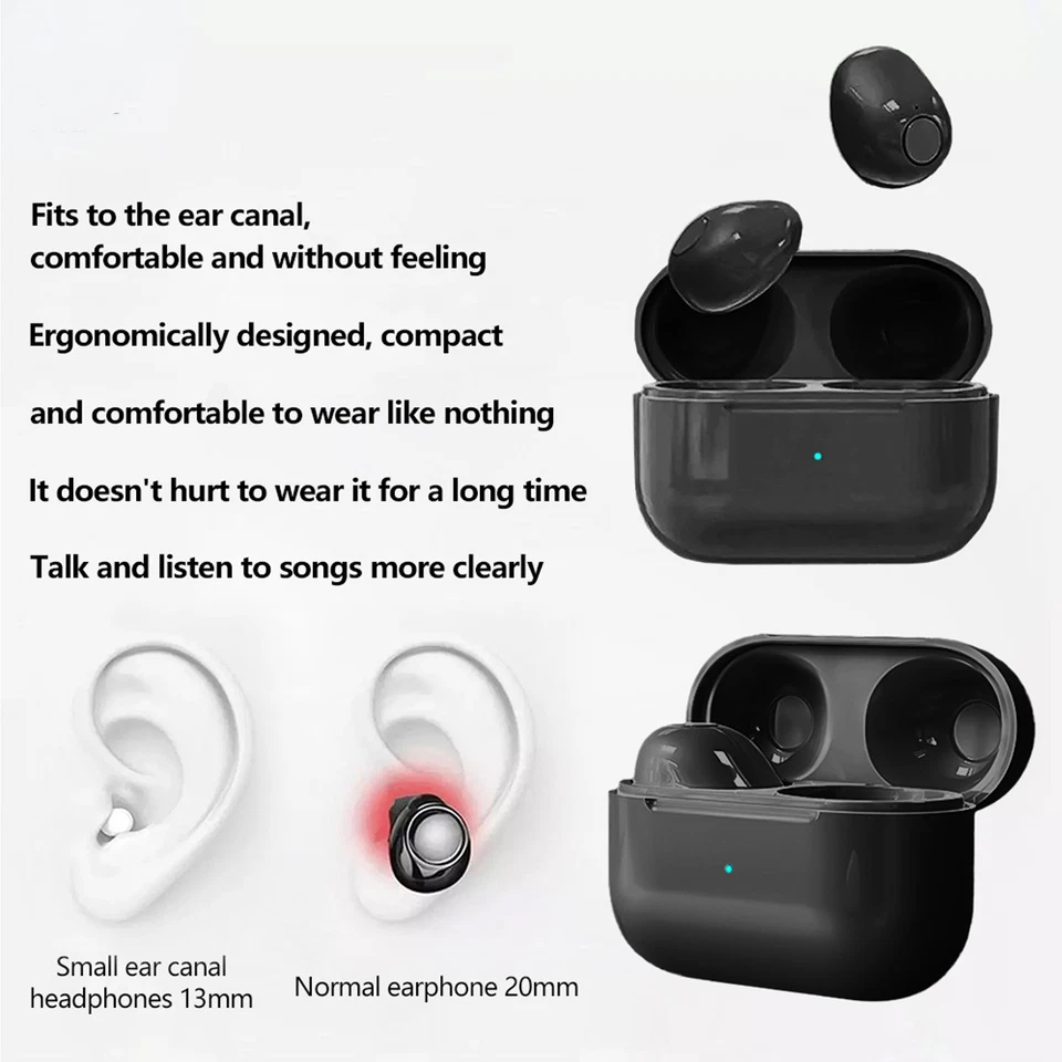 NEW Mini Earbuds Invisible Sleep Headphone Bluetooth 5.2 Earphones Wireless - Image 3 of 4