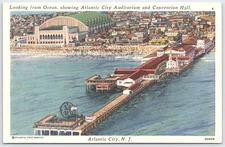 Vintage Atlantic City NJ Postcard Featuring Auditorium & Convention Hall