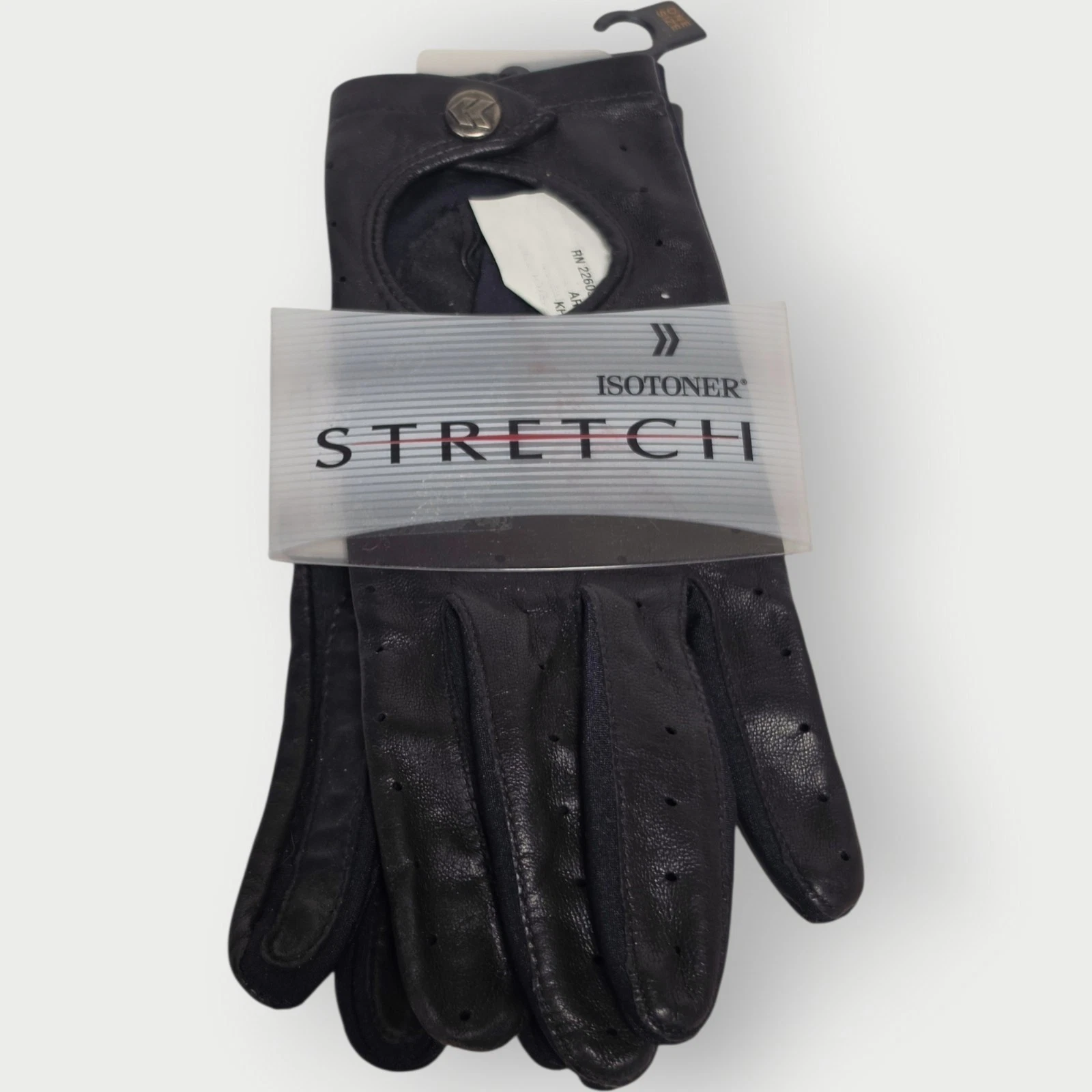 VINTAGE Isotoner Stretch Driving Gloves Unlined Black - NEW One Size NYLON