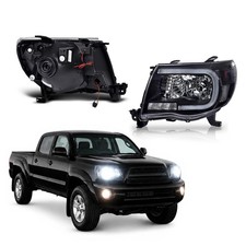 LED Projector Headlights for Toyota Tacoma 2005-2011 Black Clear Lens 8115004163