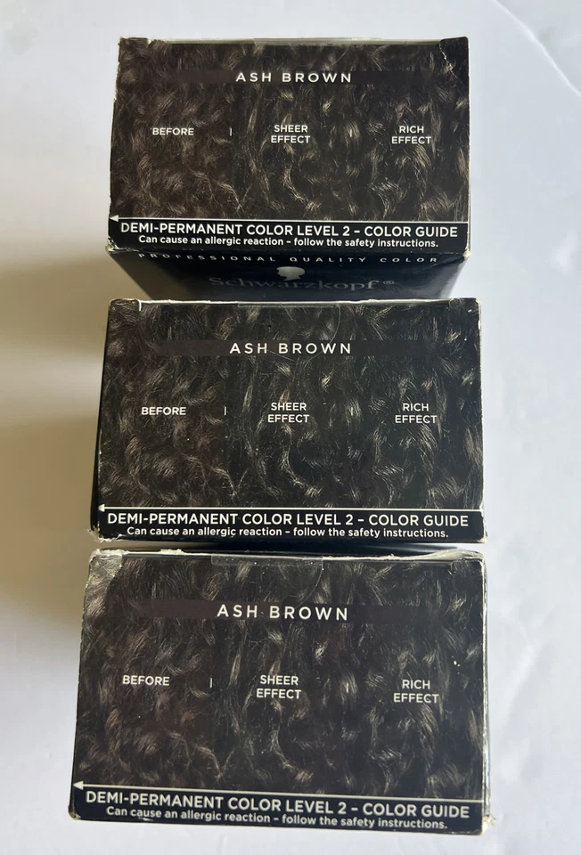 Lot of 3 Schwarzkopf Glossify Customizable Color Gloss Ash Brown NIB Free Ship - Image 2 of 3