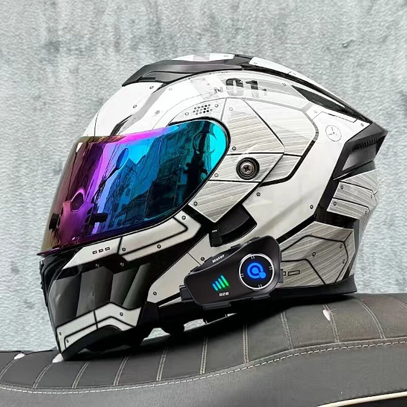 Bluetooth Motorcycle Helmets Action Camera Recorder Modular Motor Helmets DOT - Image 4 of 4