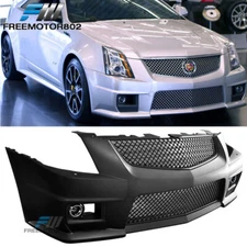 Fits 08-13 Cadillac CTS Front Bumper Conversion V Style w/ Grille Fog Light