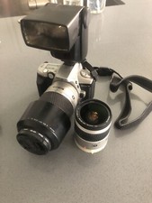 Minolta Konica Maxxum 4000 SLR Film Camera 2 Lenses And External Flash