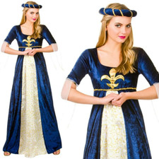 Medieval Maiden Ladies Outfit Fancy Dress Costume Maid Marion Tudor New