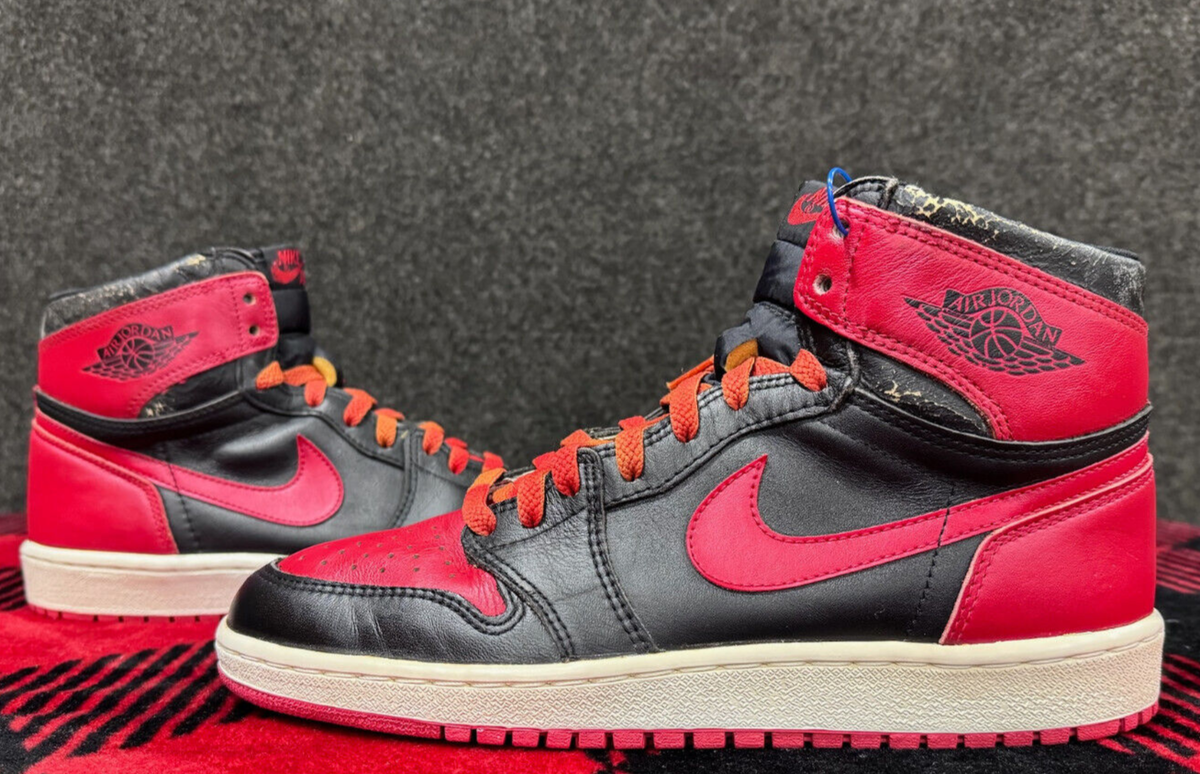 1985 Nike Air Jordan I 1 OG Original Black Red BRED Banned 1985 Nike Air Jordan I 1 OG Original Black Red BRED Banned