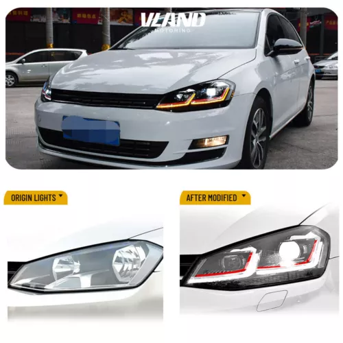 Paar Scheinwerfer Red Line Paar LED Für Volkswagen VW GOLF MK7.5 2017-2020 - Bild 12 von 16