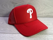 NEW PHILADELPHIA PHILLIES RED  CAP 5 PANEL HIGH CROWN TRUCKER SNAPBACK VINTAGE