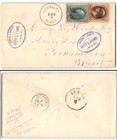 US #188 MA to Brazil, 1881