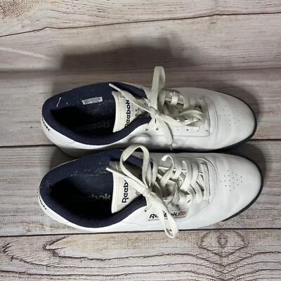 Vintage Reebok Princess Womens White Royal Blue Sneakers Shoes